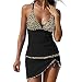 Generic Tankinis FüR - Costume da bagno da donna, due pezzi, con push up, costume da bagno estivo, costume da bagno a vita alta, costume da bagno, marrone, XXL
