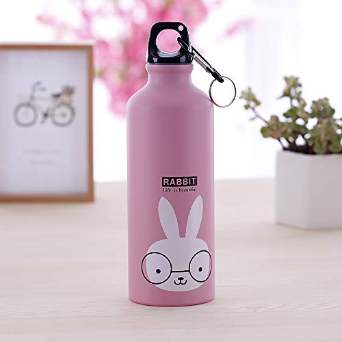 ANYIKE - Botella de Agua para niños con asa y diseño de Animales de Doble Pared aislada al vacío para Senderismo, Ciclismo, Escuela