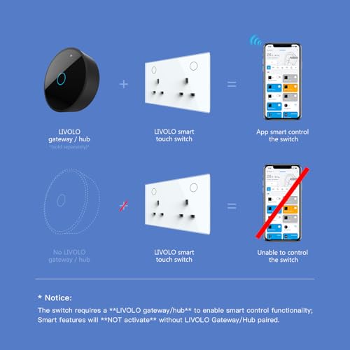 Prise intelligente LIVOLO murale connectée avec LED compatible Alexa - 5