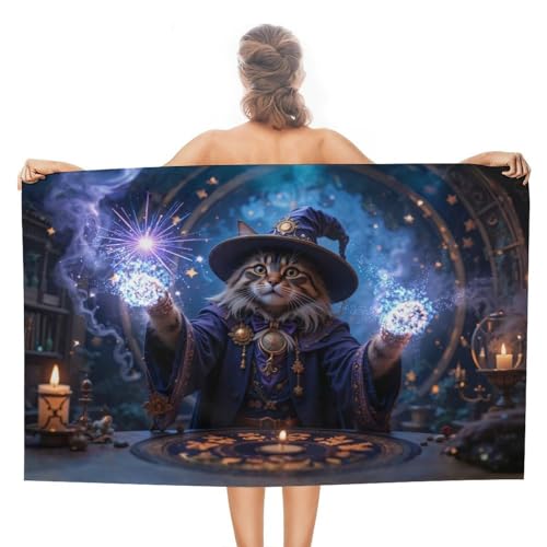 Serviette de plage originale chat magicien pour des moments magiques - 2