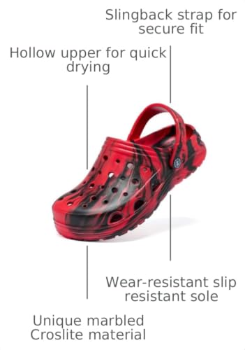 Image of Kids Boys&Girls Black Camouflage Clogs Children's Beach Shoes Classic Marbled Tie Dye Clog Little Kid