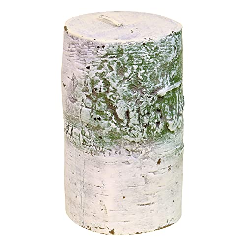 G Decor Birch Tree Log Effect Grey 3D Owl Figure Pillar Candle (Small Tree Log)