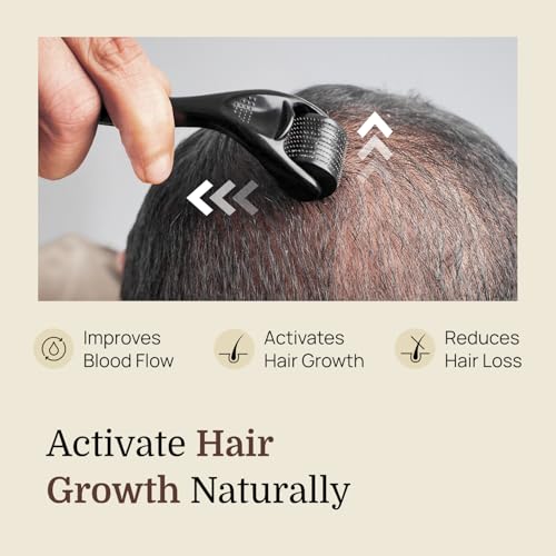 Image of ForMen Derma Roller with Sanitizer(60 ml) Spray for Hair & Beard Growth 1mm | 540 Titanium Needles for Hair Regrowth | For Hairfall Thickening, Repair Damages and Activates