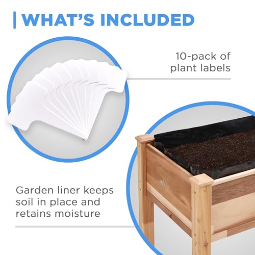 Jumbl, Cedar Raised Garden Bed, Elevated Wood Planter for Growing Fresh Herbs, Vegetables, Flowers, Succulents - 72x23x30” - Image 4