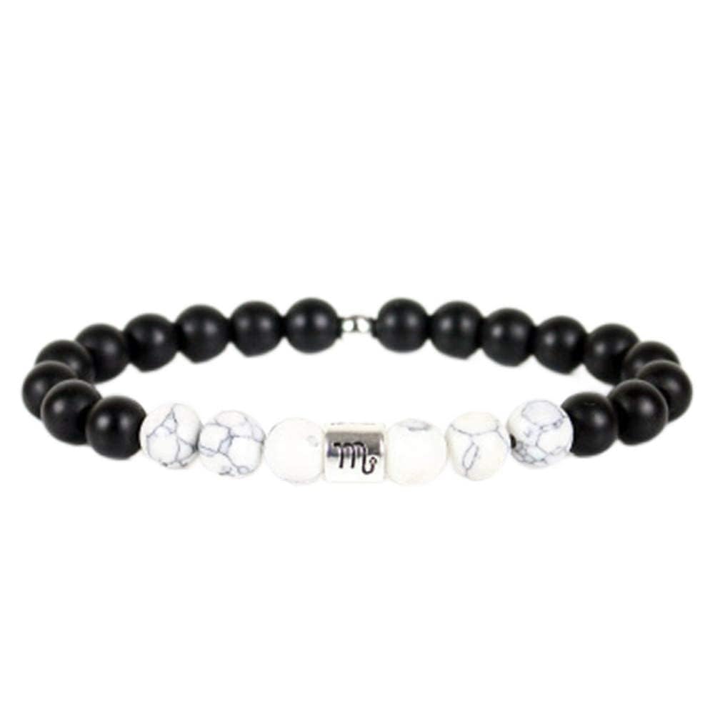 12 Constellation Zodiac Beaded Scorpio Bracelet Couple Distance Bracelets Lava Stone Beads Handmade Stretch Healing Yoga Beads Bracelets for Friendship (Scorpio)