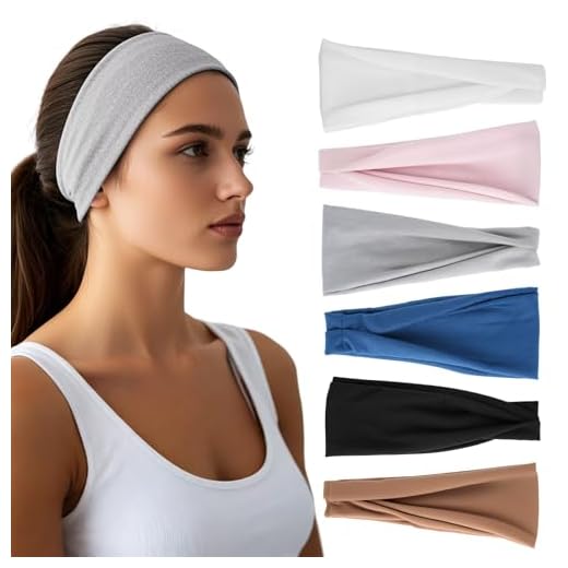 Headbands for Women - 6 Pack Wide Elastic Hair Bands | Stretchy Sweatbands Hair Bands | Soft Sports Thin Head Bands | Non-Slip Accessories Bands for Fashion, Washing Face, Workouts, Yoga, Daily Use
