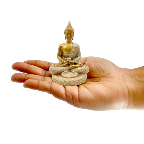 Image of Gautam Buddha Idol for Home Decor - Lord Buddha Statue for Car Dashboard, Office, Living Room, Meditation & Gifting Showpiece | Peaceful Gift Item | Size 8.5cm