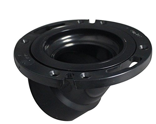 Canplas 113628 45-Degree ABS Discharge Closet Flange, Hub, 4-Inch by 3-Inch, Adjustable Plastic Ring by Canplas - Used condition - CA$53.13