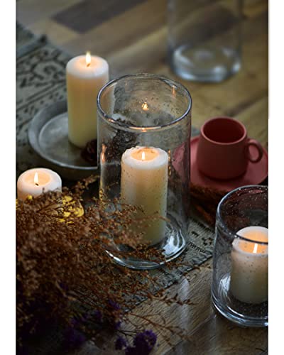 Ariamotion Hurricane Candle Holder For Pillar Glass Cylinder Vase Handcrafted Clear Seeded Bubbles Modern Farmhouse Flower Centerpiece Tall Home Decor For Kitchen Table Living Room 10" H 5.5" D #TOP3