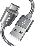 Micro USB Cable Android, JSAUX(2-Pack 6.6FT) Micro USB to USB A High Speed Sync Charger Nylon Braided Cord for Samsung galaxy S6 S7 Edge J7 Note 5,Kindle,LG,Xbox,PS4,Camera,Smartphones and More(Grey)