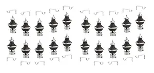 HENY Enterprise Aluminium DIVDO Curtain Brackets Parda Holders with Support Fittings 1 Inch Rod Pocket Finials Designer Door and Window. 8 (Pack_20)