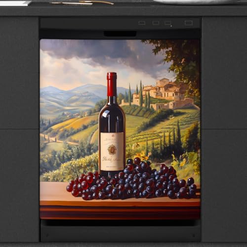 Grapes Wine Dishwasher Magnet Cover Front Dishwasher Cover Decoration