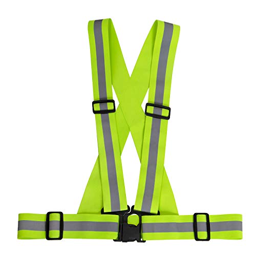 Rothco Elastic Reflective Hi-Vis PT Harness Suspenders, Safety Green