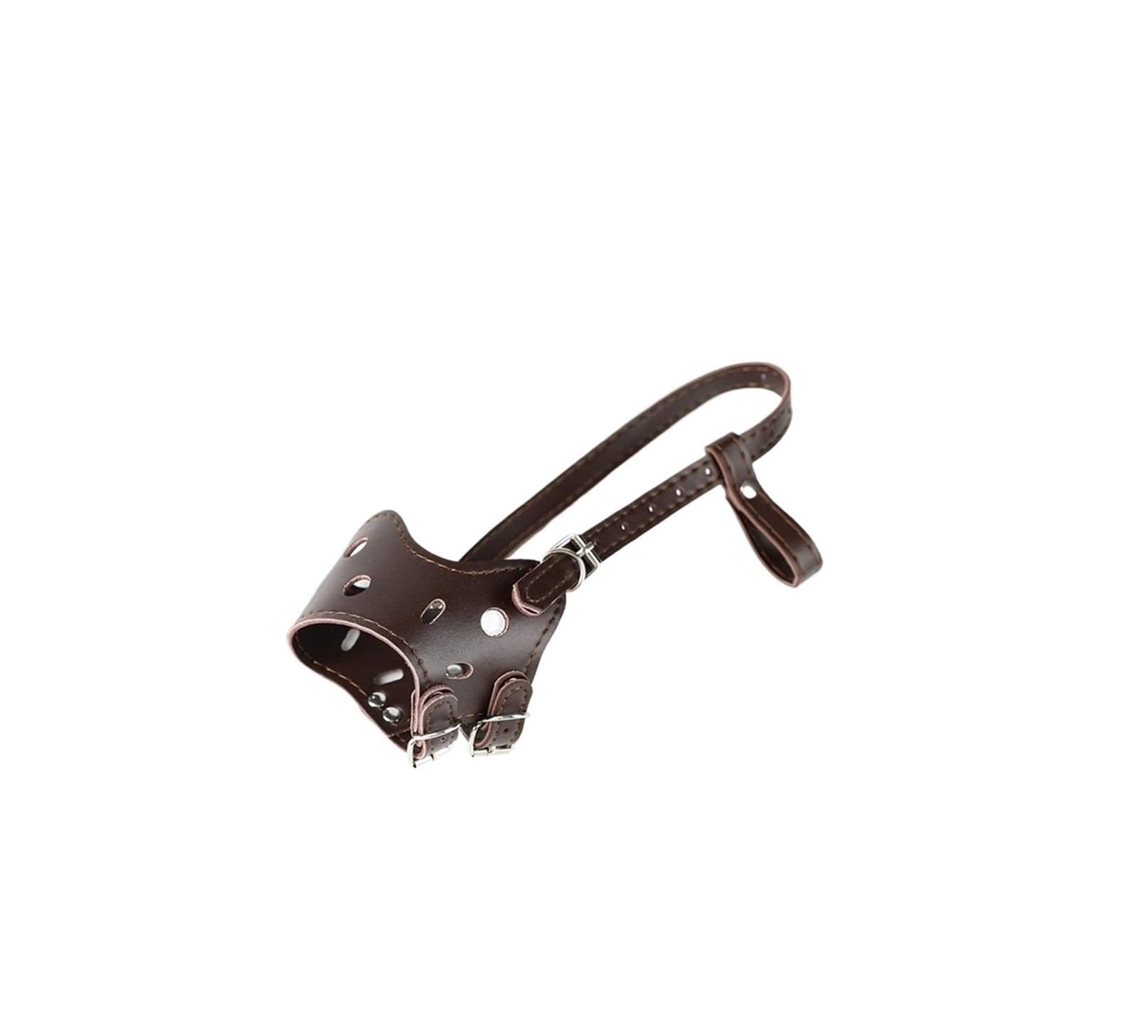 Muselière Cuir Noir Réglable Anti-Aboiement Morsure Mâche(XL)