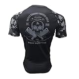 Gruff Combat BJJ Rash Guards Grappling MMA Jiu Jitsu No Gi UFC Shirt Fight Wear, Short Sleeves