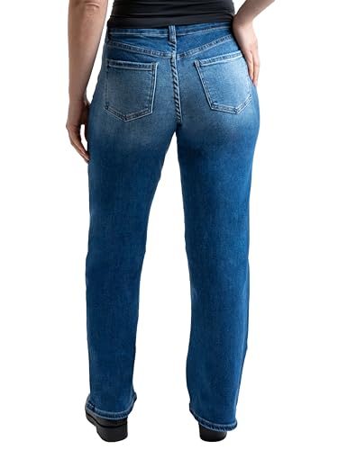 YMI Women's Mid Rise Premium Stretch Wide Leg Jeans3