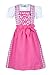 Isartrachten Babydirndl dziecięcy dirndl młodzieżowy dirndl dziewczynka różowy 3-częściowy z bluzką, Rosa, 86 cm