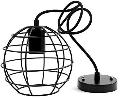 Aplique de pared E27 retro de hierro negro y lámpara industrial para bar 6