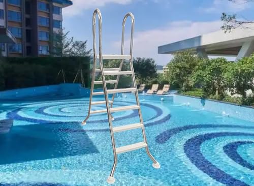 Escalera para piscina de acero inoxidable de 5 peldaños miniatura 1