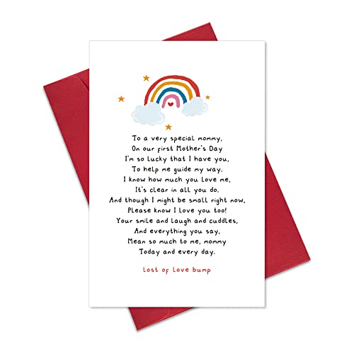Image of Ogeby Happy Mothers Day Card Gifts for Mom to Be, Cute Mother's Day Poem Card from Bump, Lovely Pregnancy Announcement Card Gift
