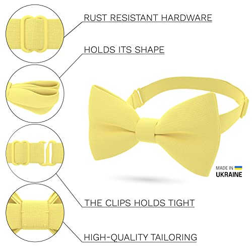 Image of Bow Tie House Mens Bowties Pre-tied Shape Clip on Bowtie Solid Men Formal Wear for kids, baby boys, toddler any age bow ties