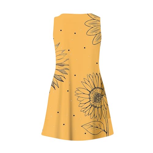 Image of Summer Dresses for Women 2026 Casual V Neck Sleeveless Sundresses Boho Beach Tank Dresses with Pockets