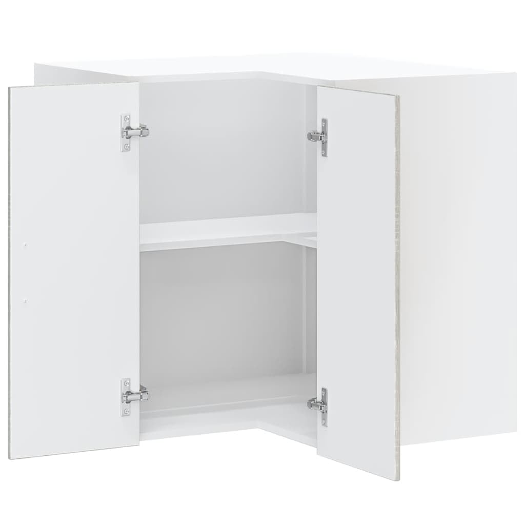Lucca - Armadietto angolare da cucina in legno Sonoma, 57 x 57 x 60 cm, con molto spazio, montaggio a parete, superficie robusta per cucina, sala da pranzo e dispensa, 70 kg