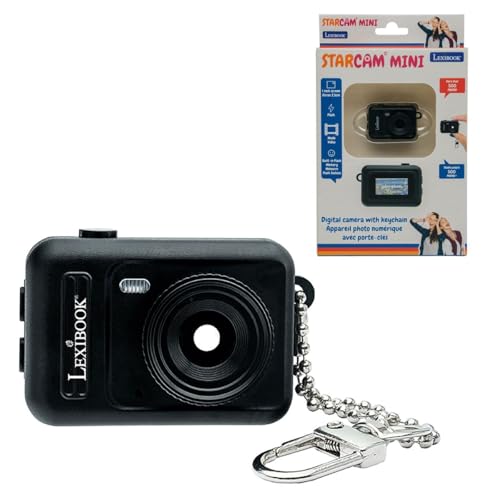 Lexibook, Miniatur-Digitalkamera Schlüsselanhänger, Eingebaute Flash-Speicher, Fotos und Videos, Kompaktes Format, Einfach zu Transportieren, Schwarz, DJKC76BKLXB