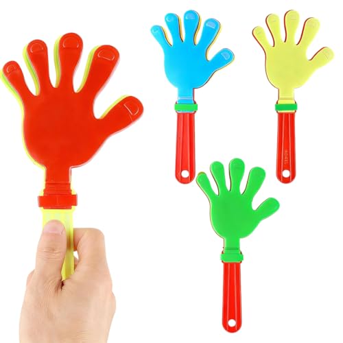 YUVKIN 3 Piezas Manos de Plástico Aplaudidoras Generadoras de Ruido para Fiestas, Eventos Deportivos y Conciertos, Accesorios de Fiesta Coloridos