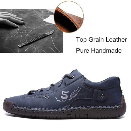 Mens Casual Shoes Genuine Leather Loafers Lightweight Breathable Outdoor Walking Shoes Slip On Sneakers2