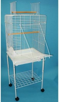 YML 1924-4924WHT Open Play Top Small Parrot Bird Cage with Stand in White