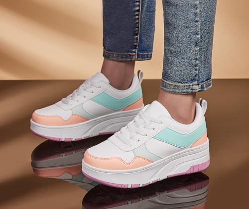 ANEFUN Jungen Mädchen Schuhe mit Rollen Skate, Kinder Rollschuhe Schuhe mit 4 Rollen Abnehmbar, Komfort Outdoor Sportschuhe für Kinder