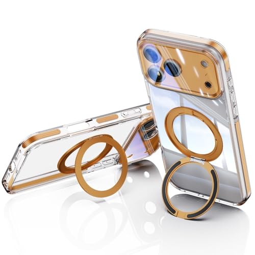 Coque iPhone 16 Pro Max orange antichoc avec anneau de support et protection arrière caméra
