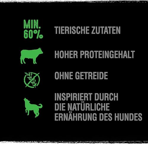 CRAVE Premium Trockenfutter mit Lamm & Rind für Hunde – Getreidefreies Adult Hundefutter mit hohem Proteingehalt – 6 x 1 kg