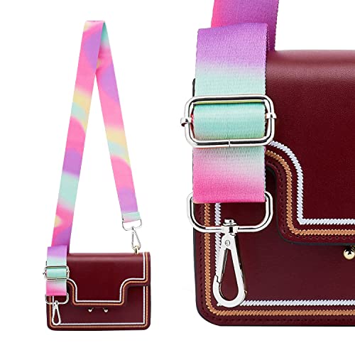 Image of Silvery Buckles Wide Shoulder Strap Adjustable Replacement Belt Crossbody Canvas Bag Handbag