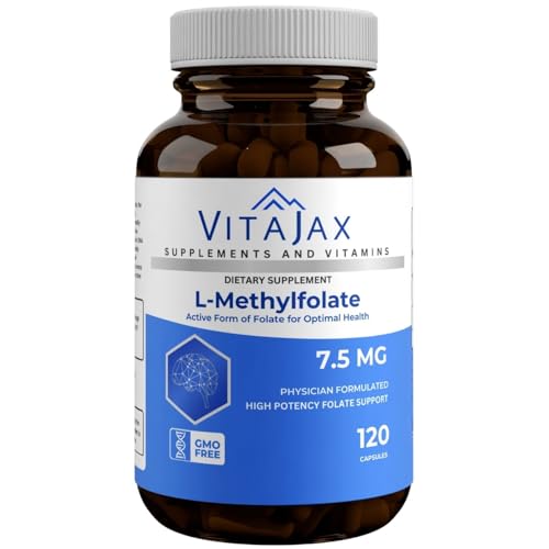 L Methylfolate 7.5 mg | 120 Caps | Value Pack | Max Potency | Active Folate | Gluten Free | Methyl Folate 5-MTHF | No Filler Doctor Designed and Formulated