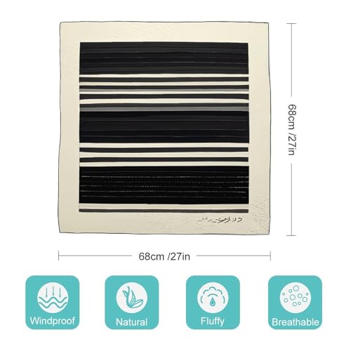 Silk Square Scarf Stripes Black White Neck Scarf for Women Hair Scarf Lightweight Large Shawl Wrap Silk Scarves for Hair Wrapping Sleeping Silk Neckerchief Headscarf2