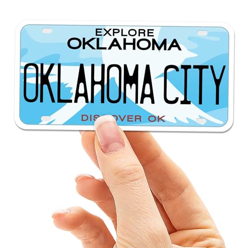 Oklahoma License Plate Stickers, Choose Your OK City Bumper Sticker - Cute OKC Decal for Hydroflask (Oklahoma City)