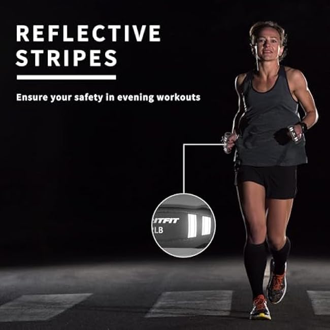 RitFit Soft Hand Weights Set - 0.5/0.75/1/1.5/2 LBS (1 Pair) Walking Dumbbell for Women & Men with Reflective Straps - Jogging, Running, Physical Therapy, Aerobics - Pink Orange Blue Grey Black