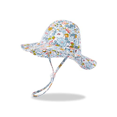 Image of pureborn Baby Toddler Bucket Hat for Infant Boys Girls Kids Breathable Sun Hat with Chin Strap