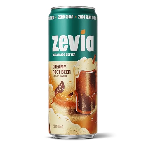 Zevia Soda Creamy Rootbeer Sleek, 12 fl oz
