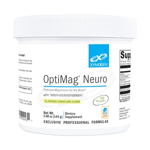 XYMOGEN OptiMag Neuro - Chelated Magnesium Powder - with Magnesium Glycinate & L-Threonate - Support Brain Health & Relaxation - Lemon Lime (60 Servings) -  300001037