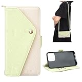 case for AQUOS sense8 SH-54D SHG11カバー アクロス センス8/ あくおすセンス8 ケース 手帳型 おしゃれ かわいい ショルダー 斜めがけ 【BOBOTO1】 ストラップ ブック型 カード収納 スタンド機能付き マグネット開閉式 財布型 小銭収納 全面保護 耐衝撃 (B3-緑, AQUOS sense8(SH-54D/SHG11))