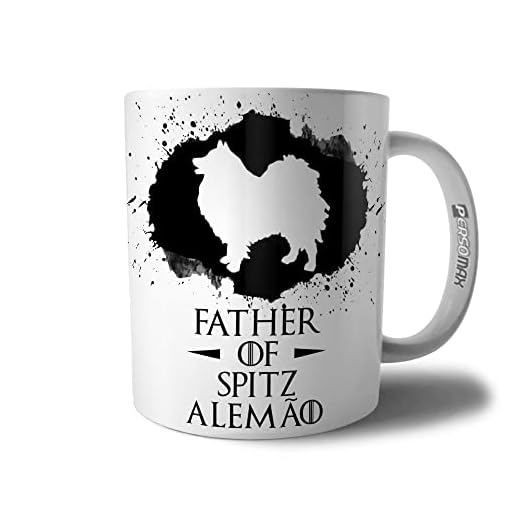 Caneca Father Of Spitz Alemão - Xícara Pai de Cachorro Spitz Alemão Pet Coleção Game Of Dogs