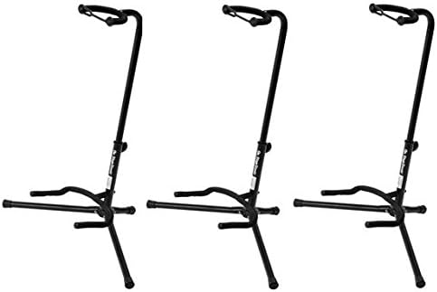 On Stage XCG4 Velveteen Padded Tubular Guitar Stand - (3 Pack)
