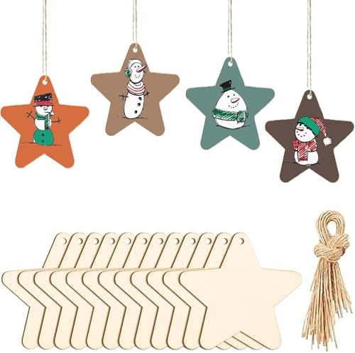 DAHI 50pcs Christbaumschmuck Anhänger 8cm Weihnachtsdeko Stern...