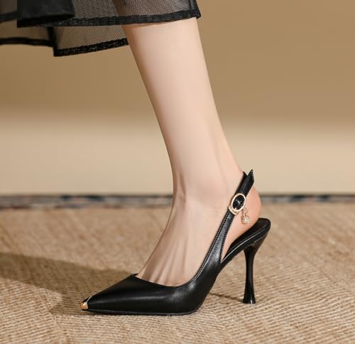 YooPrettyz Women's Closed Pointed Toe Slingback High Heels Wedding Party Dress Business Pumps Shoes3