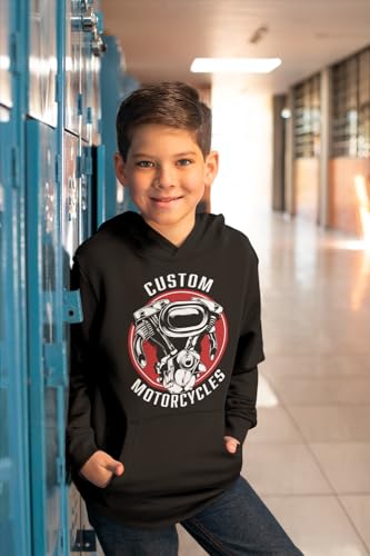 Sweat à capuche biker enfant imprimé custom motorcycles - 2