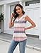 Zeagoo Womens Tops Casual Striped Summer Tops 2026 Loose V Neck Sleeveless Shirts Boho Outfits Clothes