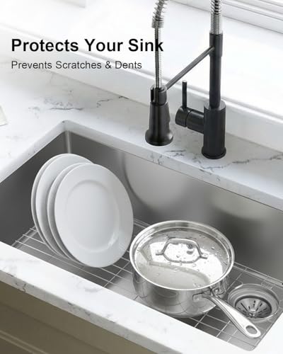 Protector para fregadero de cocina de acero inoxidable 28.25 x 14.25 x 1.25 pulgadas miniatura 4